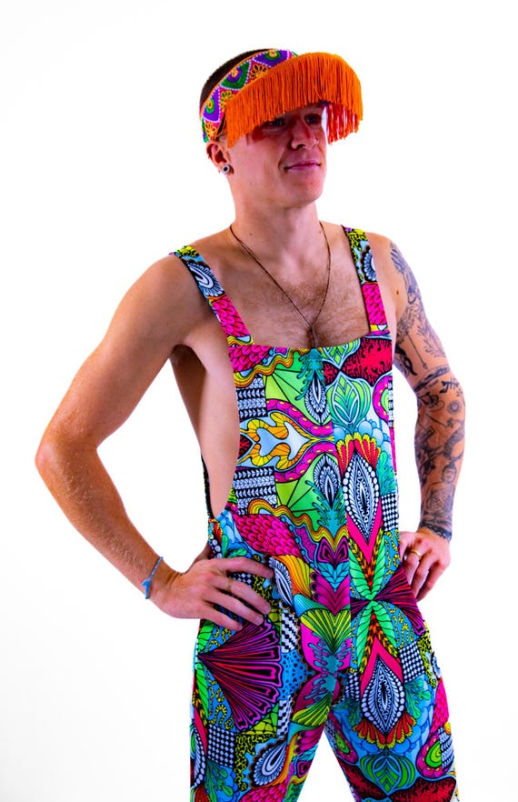 Rainbow Meli print adult romper. Sophie Nina. Psychedelic hippie festival rave