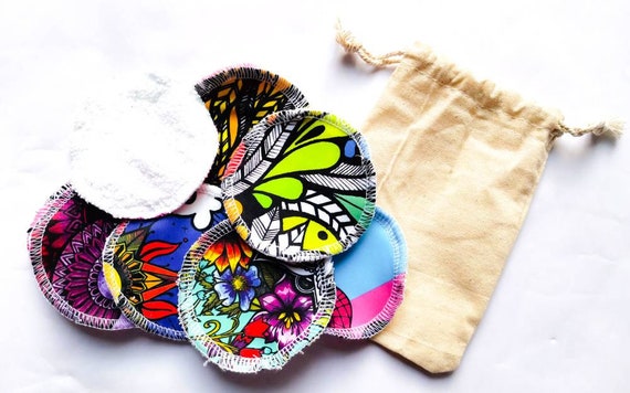 Cotton face pads wipes pack of 8 reusable- eco Festival boho hippie yoga