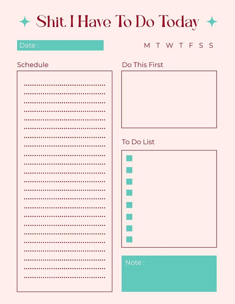 Digital Daily Planner | Add-friendly Colorful To-do List Download to Help Prioritize Your Day ...
