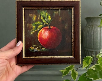 Peinture acrylique de fruits, décoration murale pour la cuisine, cadeau pour la maison, décoration murale encadrée, mini-peinture