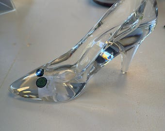 Bohemia Lead Crystal High Heel Shoe Figurine 24% PbO Czech Republic
