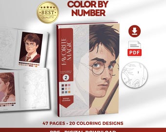 Magic School Color by Number Book | Fantasy Mystery Coloring Pages (PDF Download)