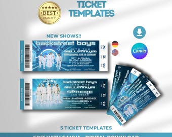 Backstreet Boys Konzerteinladung | Druckbare Veranstaltungskarte | Bearbeitbare Canva-Vorlage (Digitaler Download)