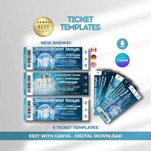 Backstreet Boys Concert Ticket Invitation | Printable Event Ticket | Editable Canva Template (Digital Download)