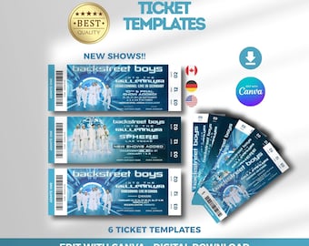 Backstreet Boys Concert Ticket Invitation | Printable Event Ticket | Editable Canva Template (Digital Download)