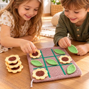 Tic Tac Toe Crochet Pattern PDF: Amigurumi Game Board, Travel Toy (Digital Download)