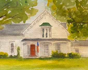 Custom Home Painting Original Watercolor House Portrait from photo Housewarming Realtor Gift