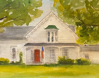 Custom Home Painting Original Watercolor House Portrait from photo Housewarming Realtor Gift