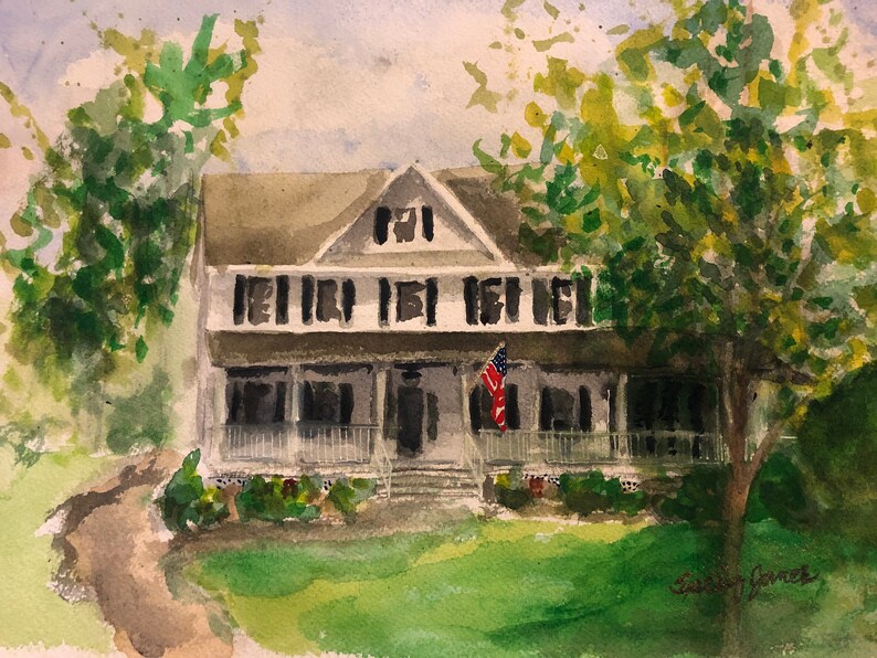 Custom Home Painting Original Watercolor House Portrait From Etsy