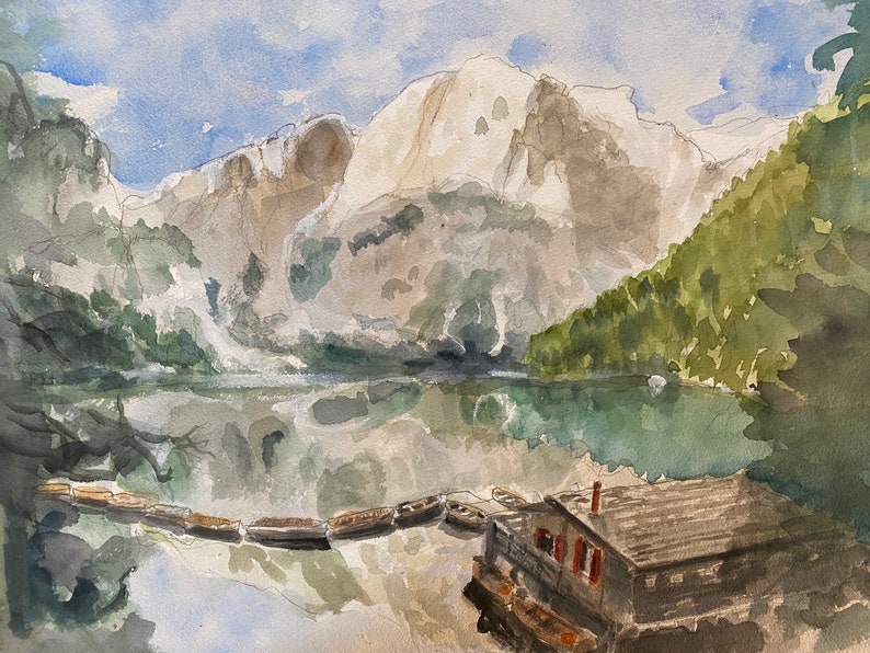 Custom Watercolor Boat Painting, Boat Portrait from Photo, Yacht Sailboat Fishing Vessel Hand Painted Personalized Boating Gift afbeelding 4