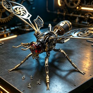 Steampunk metallgeting monteringssats, gör-det-själv mekanisk insektsmodell (specialtillverkad produkt)