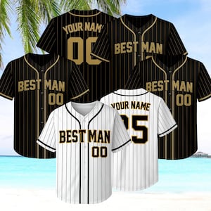 Custom Groomsmen Baseball Jersey, Groom Wedding Party Jersey with Name & Number, Bachelor Party Groomsmen Jersey, Best Man, Groom Shirts