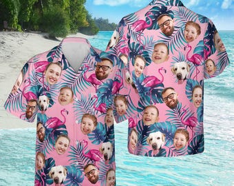 Custom Hawaiian Shirt With Face, Hawaiian Personalized Face Shirt for Men Women Kids, Pet, Personalized Aloha Shirt for Vacation & Gifts