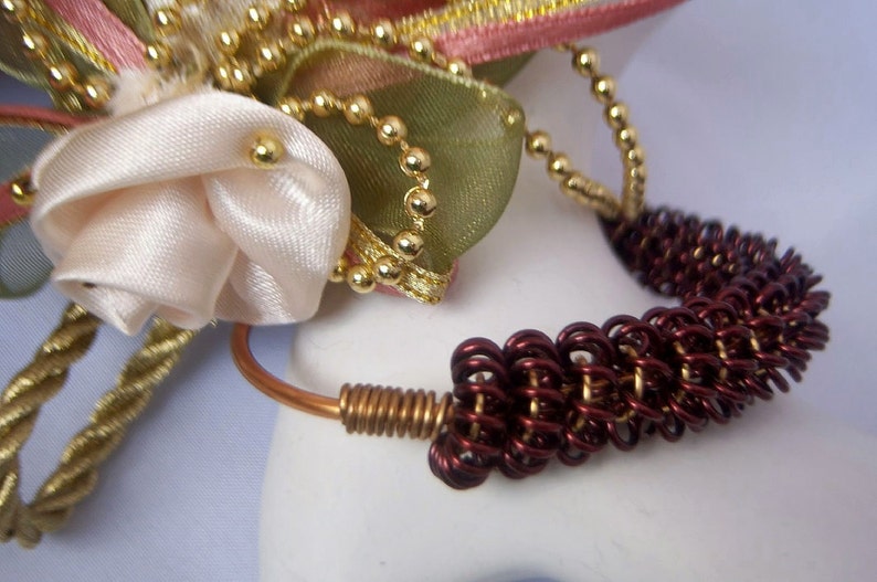 Copper In Rope Brown Wire Coiled Choker Necklace Set Etsy