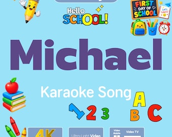 Personalized MICHAEL First Day of Preschool & Kindergarten Gift Song Video