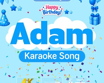 Birthday Song Gift for ADAM | Karaoke Kids Video with Lyrics