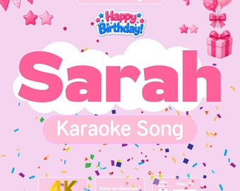 Birthday Song Gift for SARAH | Karaoke Kids Video with Lyrics