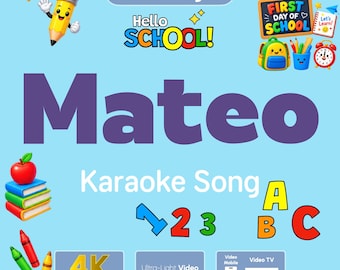 Personalized MATEO First Day of Preschool & Kindergarten Gift Song Video