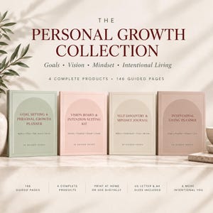 Personal Growth Planner Bundle | Goal Setting, Intention Setting, Vision Board & Self Discovery