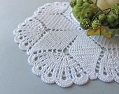 Round crochet doily, Easter table decoration, white lace doily, center piece by Fancyloops Ready to ship
