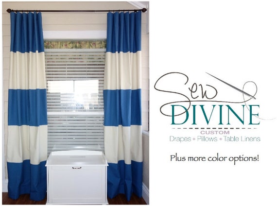 Custom Color Block Curtain Panels Horizontal Stripe Curtains Etsy