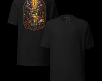 Flawlessly Flawed Stained Glass Shirt | Faith-Inspired Christian Wearable Art