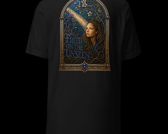 Fixed on the Unseen Stained Glass Shirt | Faith-Inspired Christian Wearable Art