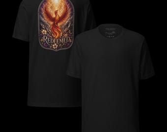 Redeemed Stained Glass Phoenix Shirt | Faith-Inspired Christian Wearable Art