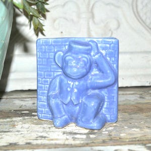 Jardinière vintage Monkey Circus Bellhop, bleu Mid-Century