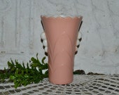 Fire King Pink Vase Art Deco Pink Vitrock Scalloped Vase Bud Vase