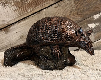 Armadillo Chalk Ware Figure Statue Vintage