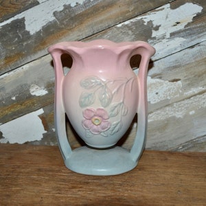 Hull Wild Flower Vase Blue Pink Pottery Vase