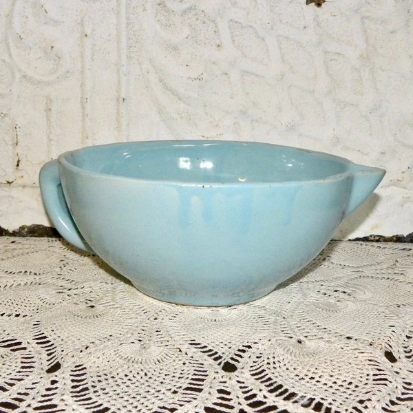 Esmond Turquoise Batter Bowl with Spout Vintage Aqua Pottery