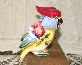 Vintage Parrot Shakers Colorful Bird Shakers Edge Sitters