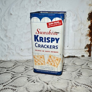 Vintage Sunshine Cracker Blechdose Blau Küche Vintage Werbung
