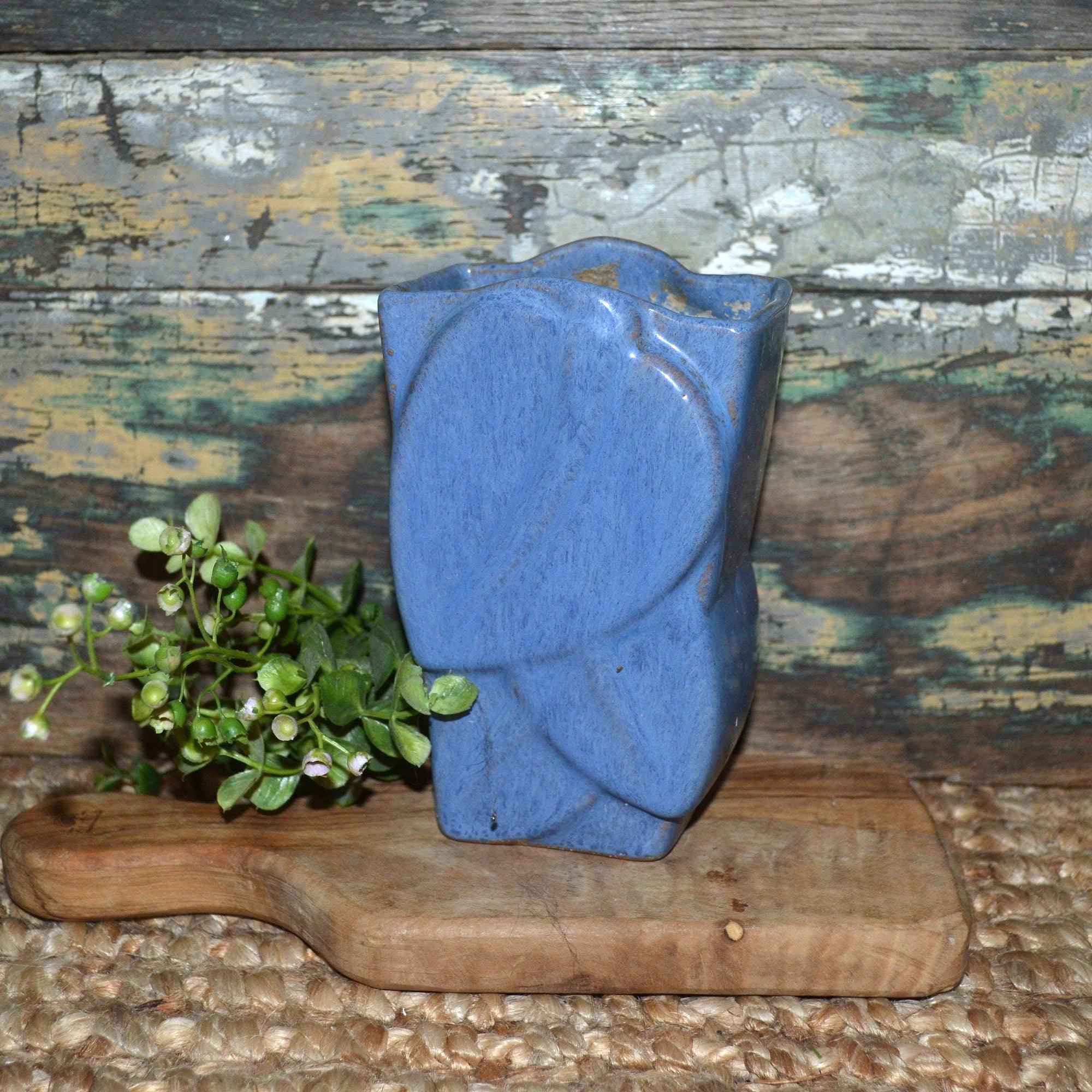 ドライデン陶器 ブルー花瓶 サイン入り アーカンソー陶器 - Etsy 日本