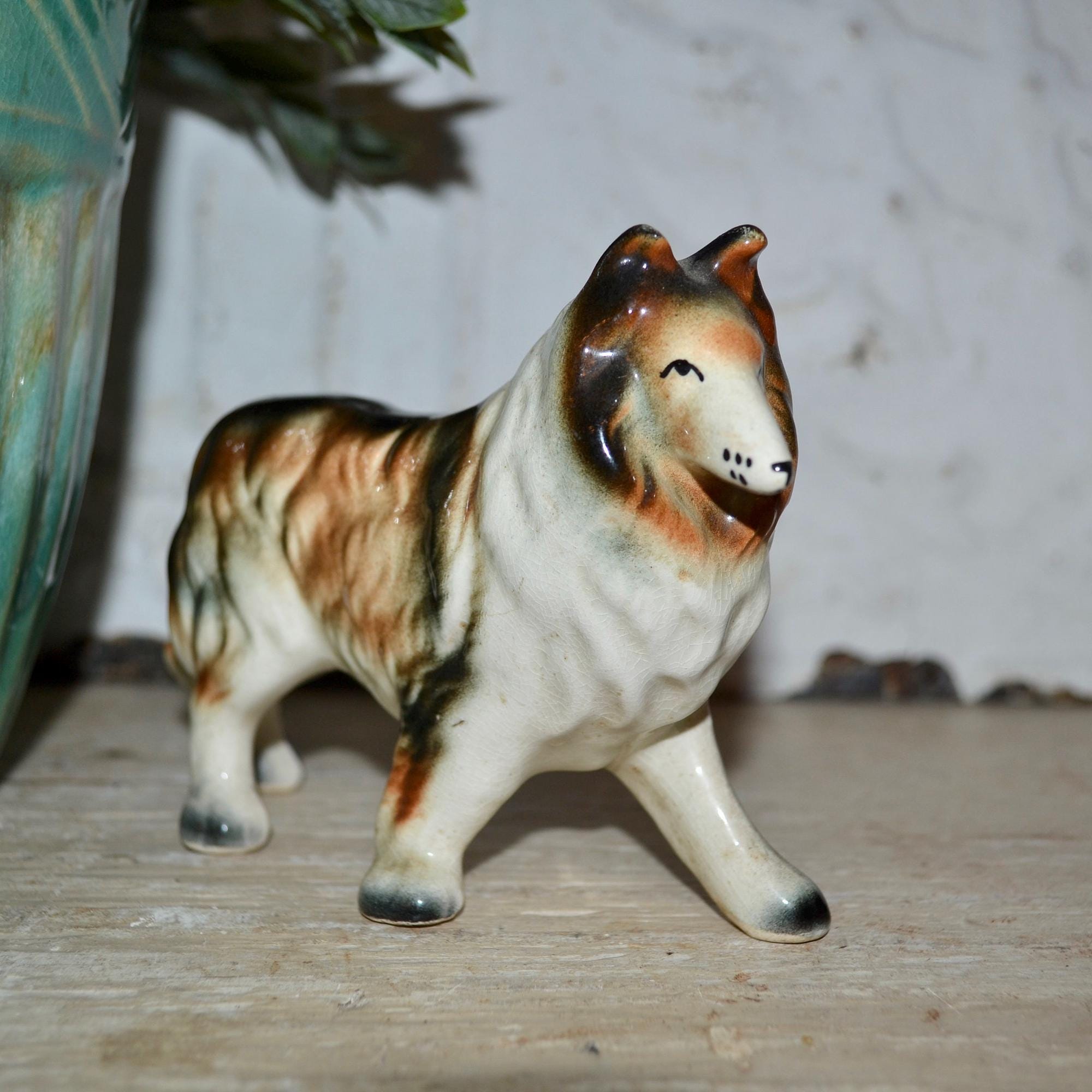 ヴィンテージ コリーの置物 陶器製 犬像 - Etsy 日本