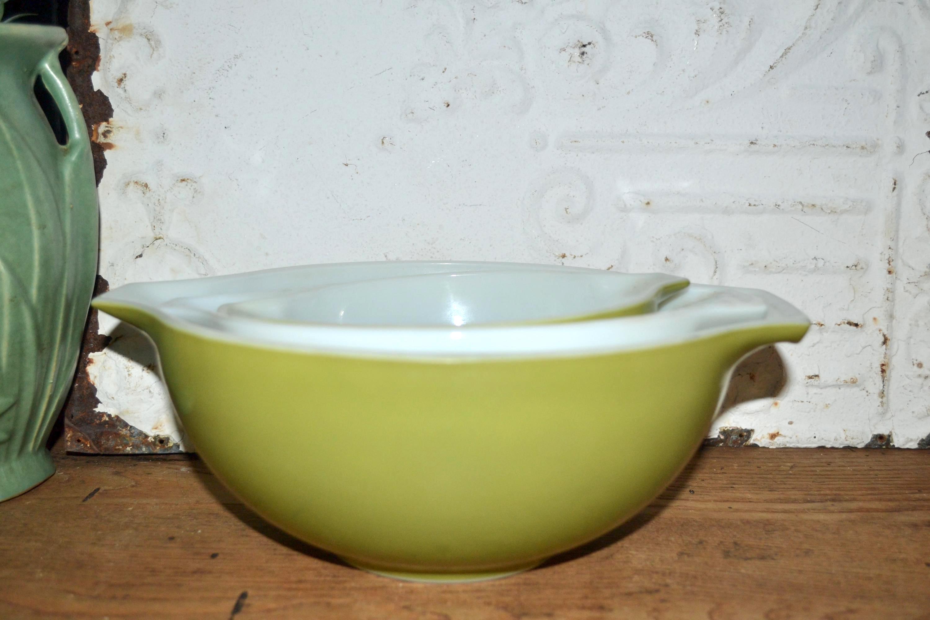 Pyrex Verde Square Mixing Bowl Set of 4 Green Pyrex 70s Kitchen - Etsy