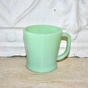 Fire King Jadeite Mug D Handle Flat Bottom Green Coffee Cup Jadite