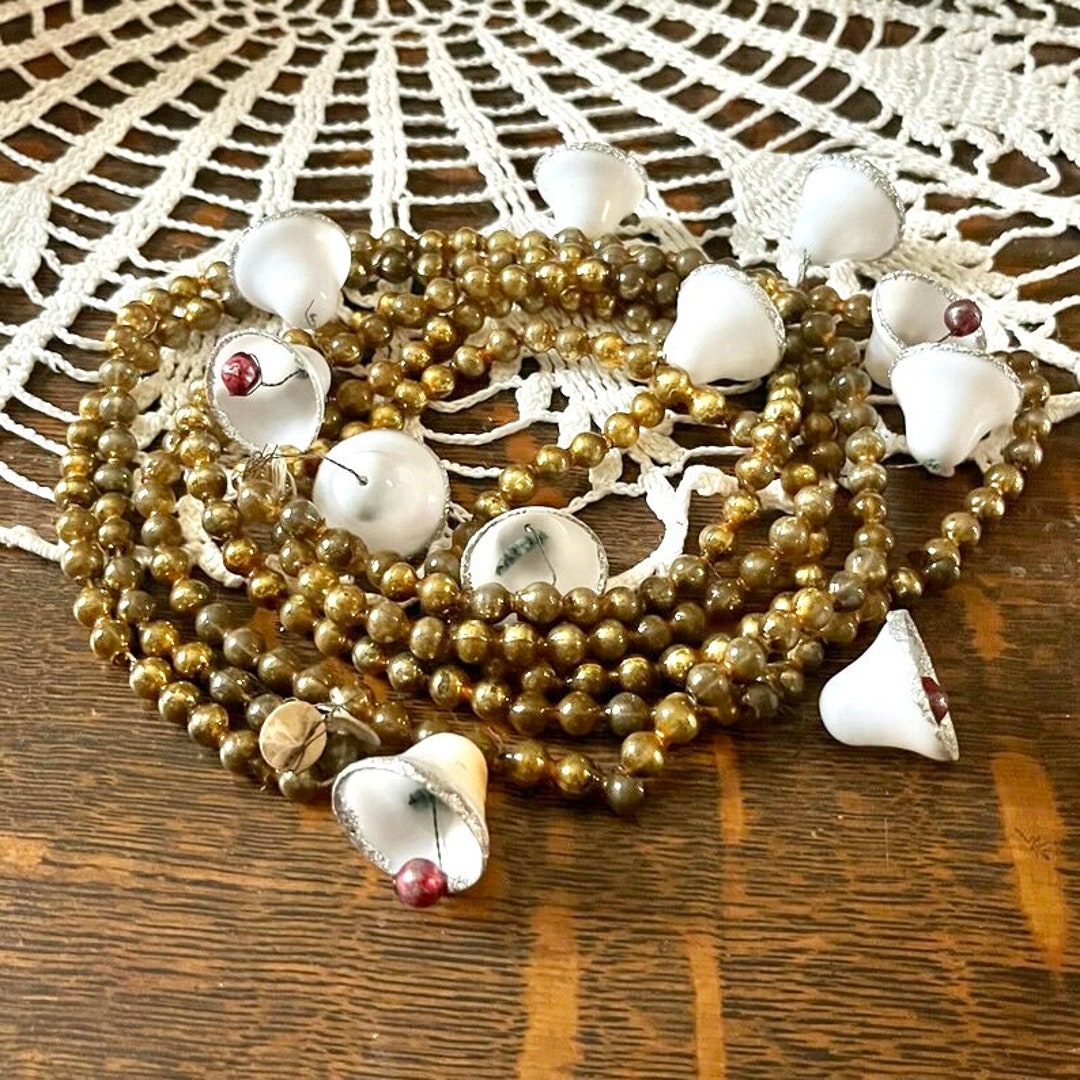 Mercury Bead Bell Garland 87'' Vintage Glass Garland Christmas Decor Etsy