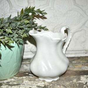 White Ironstone Pitcher Royal China  England ~ Johnson Brothters Large White Pitcher