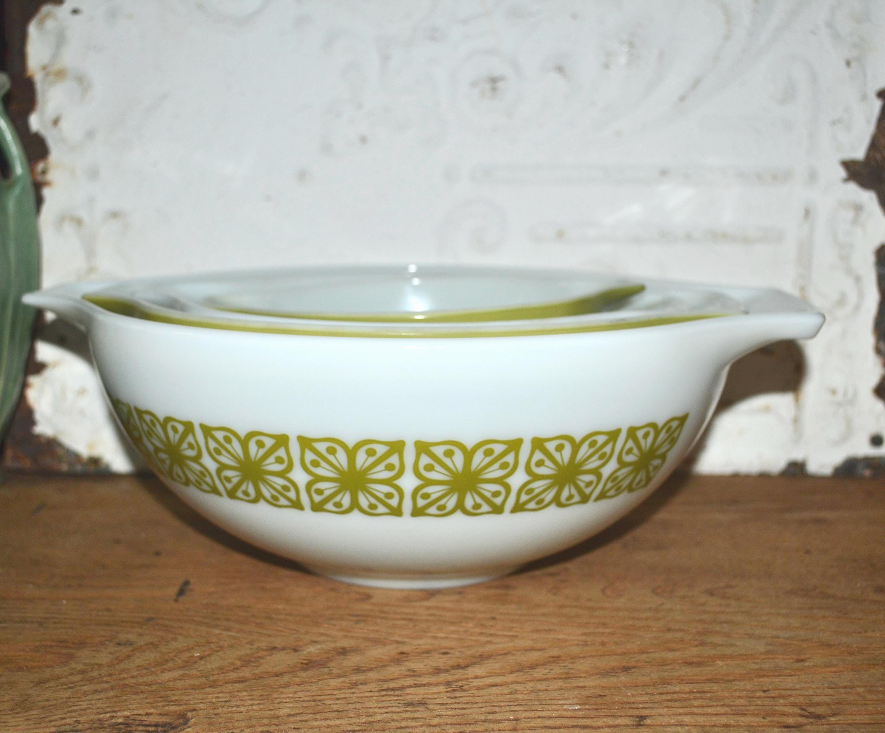PYREX Compatibles 943-4 ビンテージ 70s Pyrex Verde Square Mixing Bowl Set of 4 Green Pyrex 70s Kitchen - Etsy