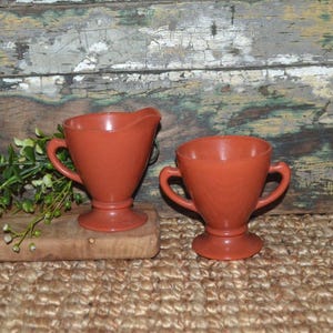 Crema y azúcar Hazel Atlas Platonite Ovide Rust