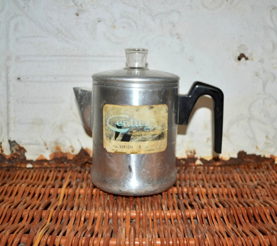 Vintage Aluminum Percolator Coffee Pot Camping 