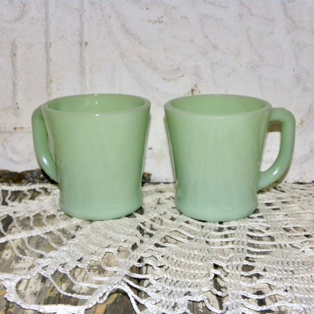 Fire King Jadeite Mug D Handle Green Coffee Cups Jadite Etsy