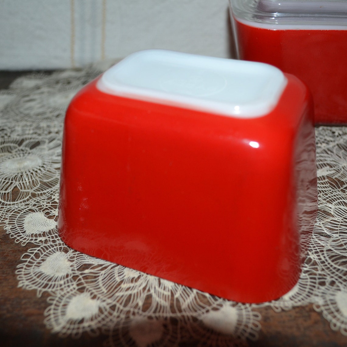 Red Pyrex Refrigerator Dish Set of 2 Etsy