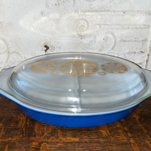 Pyrex Royal Divided Promo Dish Blue Gold Pyrex - Etsy