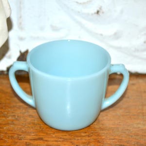 Fire King Delphite Sugar Bowl Turquoise Anchor Glass Vintage Blue Glassware