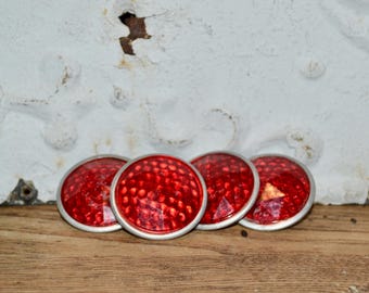 Juego de 4 reflectores para bicicleta Gulotta Bright Star vintage en rojo