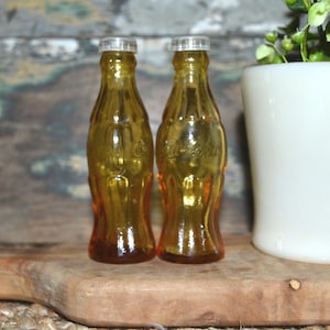 Coca Cola Amber Glass Shakers Vintage Coke Advertising